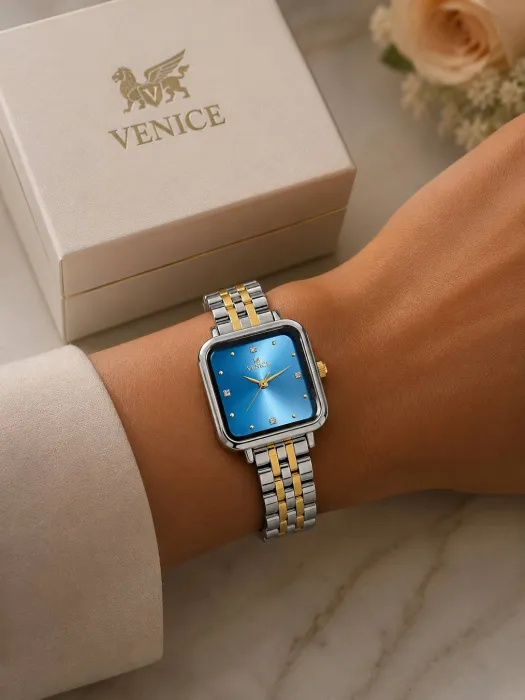 ساعت مچی زنانه ونیس (Venice) صفحه آبی رفرنس 8017